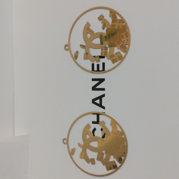 Chanel Gold Logo Cutout Ornaments.(2) New! - Picture 3 of 6